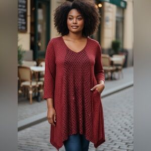 Coral and blue tunic 2X Price Drop FIRM